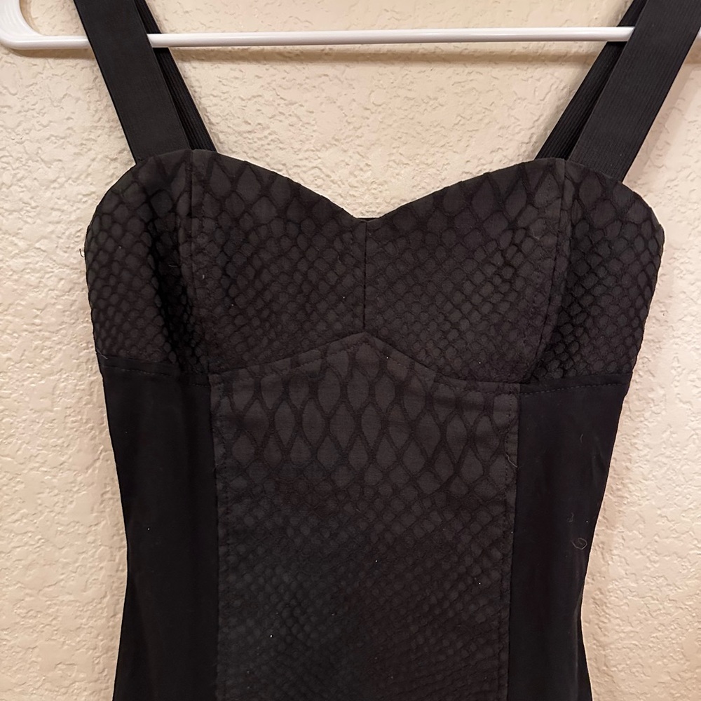 Black Bodycon Snakeskin Print Dress